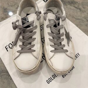 Golden Goose White and Gray Star Sneakers Women Size 5